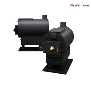 신일금속 독일산 내열 유리 카페 글램핑장 누임형 화목난로 고급 내열 페인트 나무난로