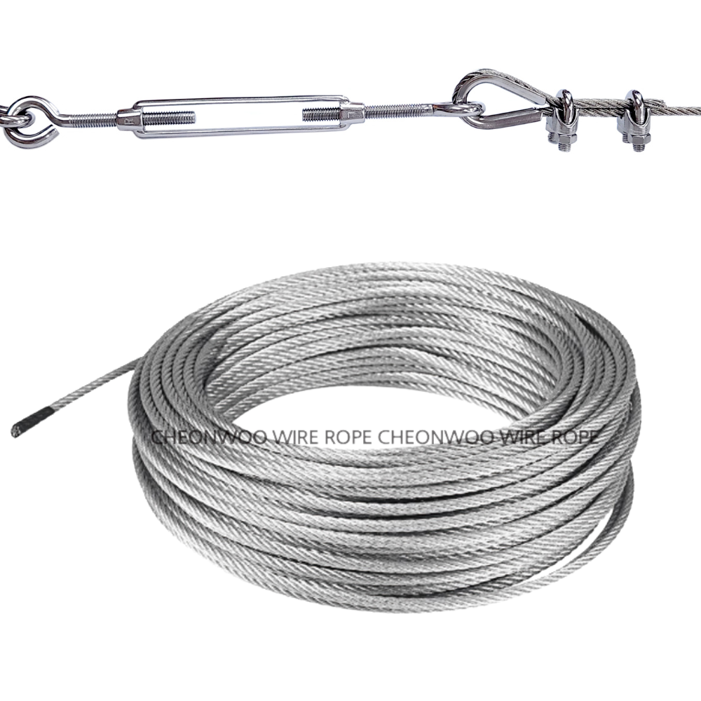 국산 스틸 와이어로프 3mm 7X19 10M 국내산 AC <b>철</b>와이어 줄