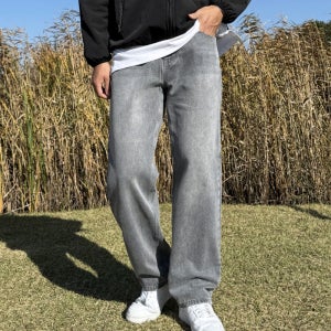 남자 스타넥 사계절 기모 2타입 3단기장 세미와이드 데님