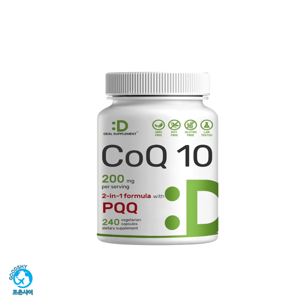 <b>CoQ10200mg</b> PQQ200mcg 240채소캡슐 코엔자임 Q10 보충제