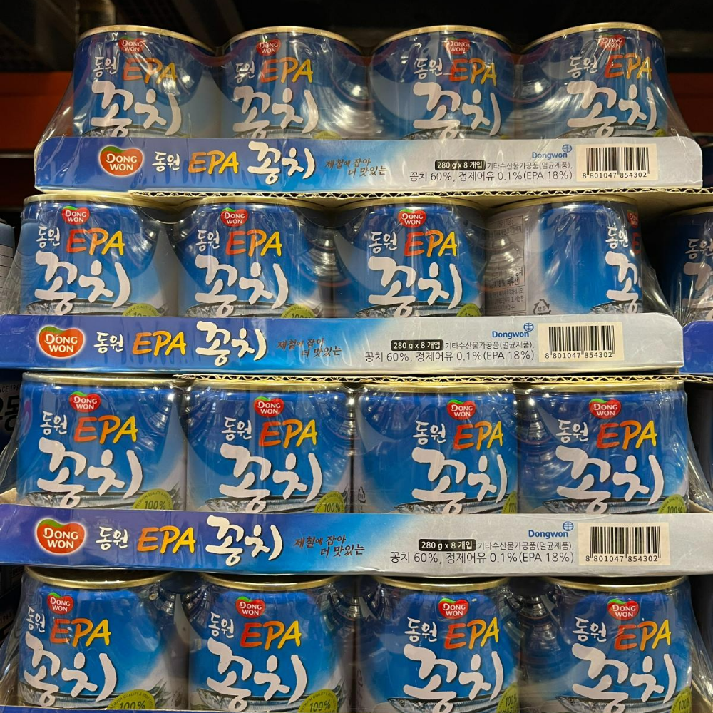 동원 EPA 자연산 꽁치 280g x 8 코스트코 통조림 반찬 김치찌개용 캔꽁치