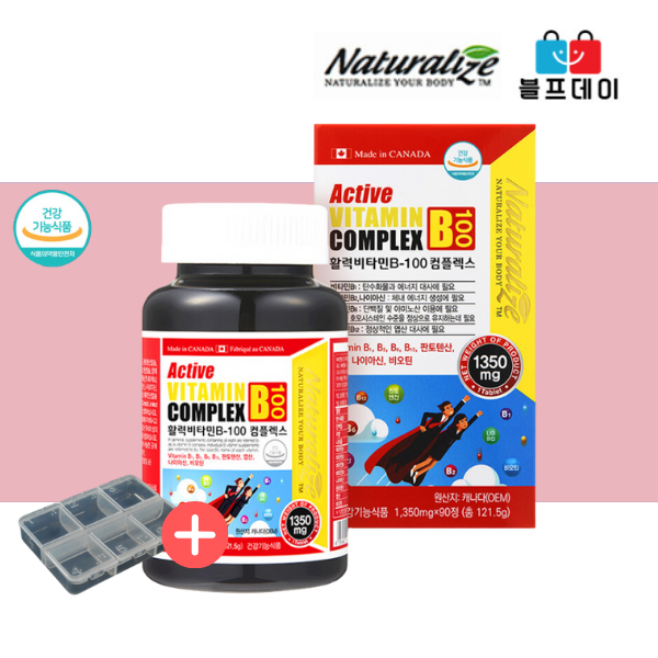 고함량 활력 비타민<b>B100 컴플렉스</b> 비타민B군 90정 3개월 B1 B2 90캡슐, 1개