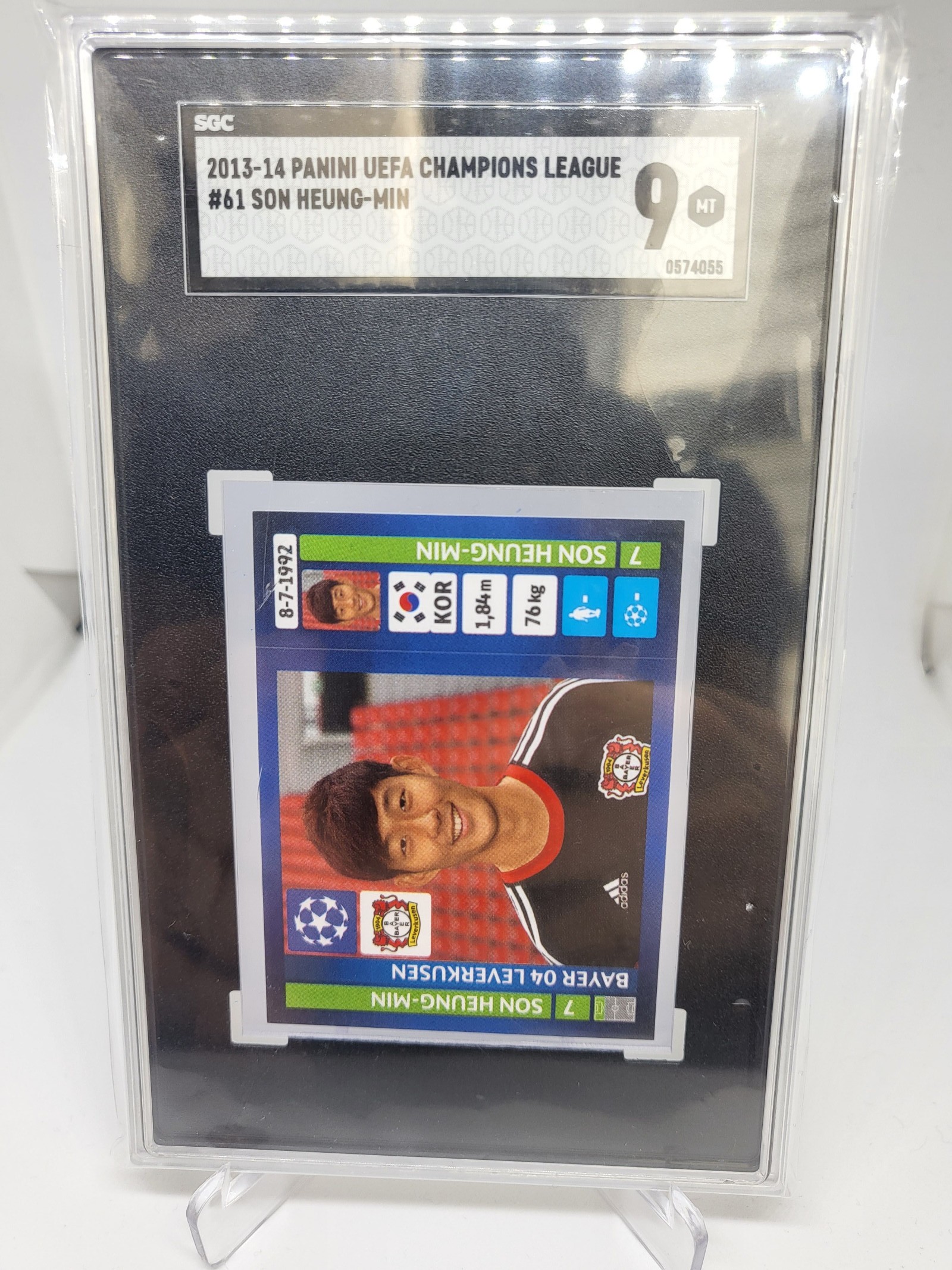 2013 Panini UEFA CL 손흥민 루키 스티커 SGC 등급카드 손흥민 EPL 카드