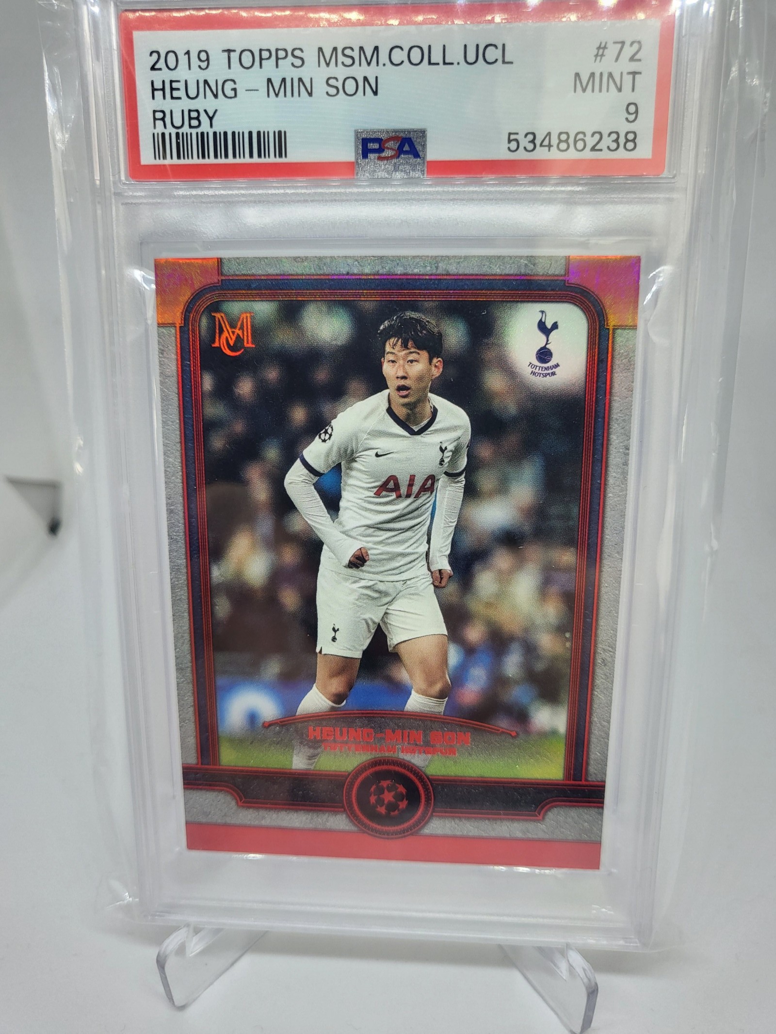 2019 Topps UEFA MC PSA등급 RUBY 25장 한정판 손흥민 EPL 축구 카드