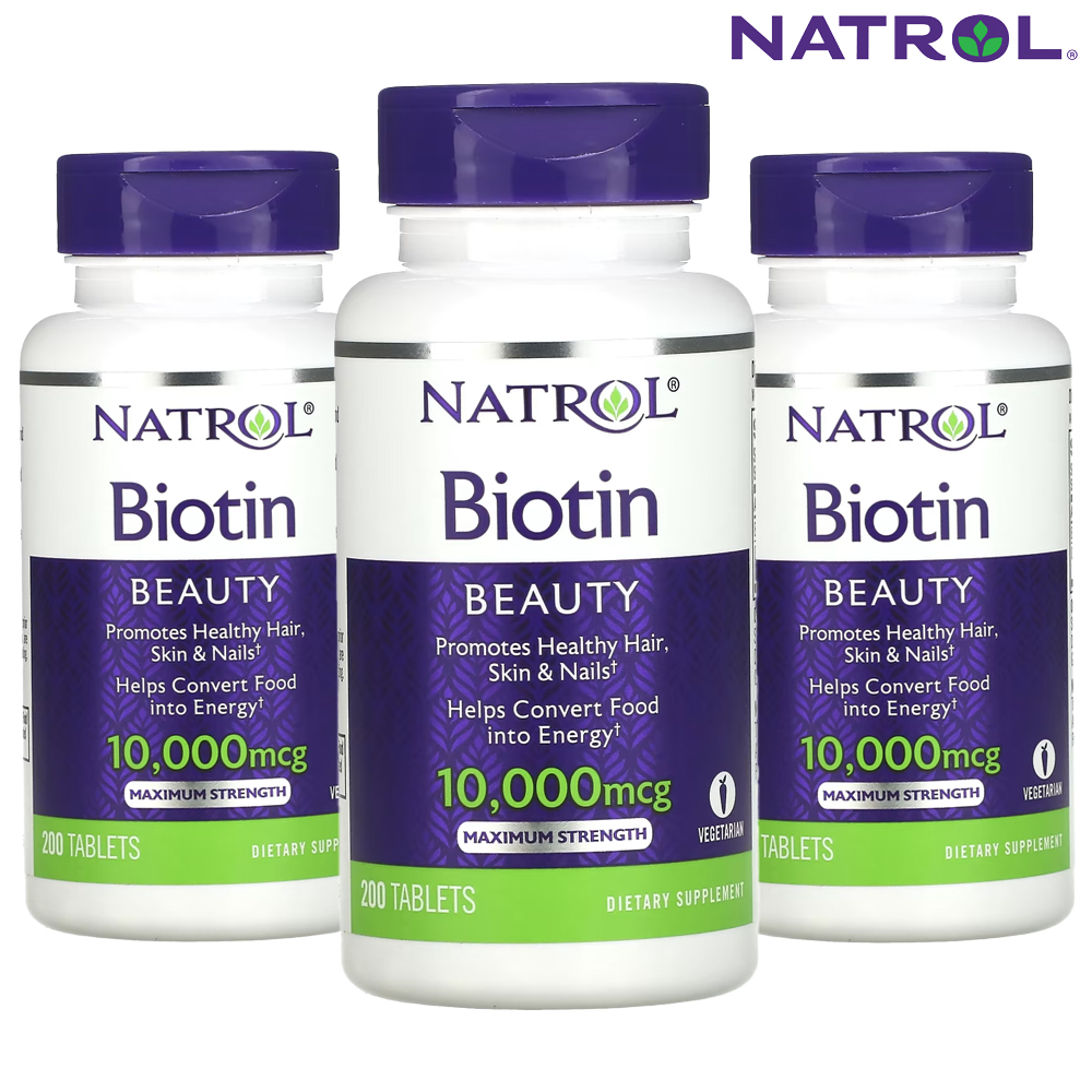 <b>나트롤</b> 비오틴 <b>뷰티</b> 맥시멈 스트렝스 10000mcg 200정 3개 <b>헤어</b> <b>스킨</b> <b>네일</b>