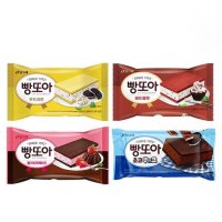 빙그레 빵또아 세트 네가지 맛 부드러운 레드벨벳 초코쿠키 딸기케이크 각 6개 총 24개