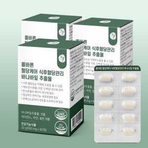 올바른 혈당케어 식후 혈당 관리 바나바잎 추출물 60정, 3개