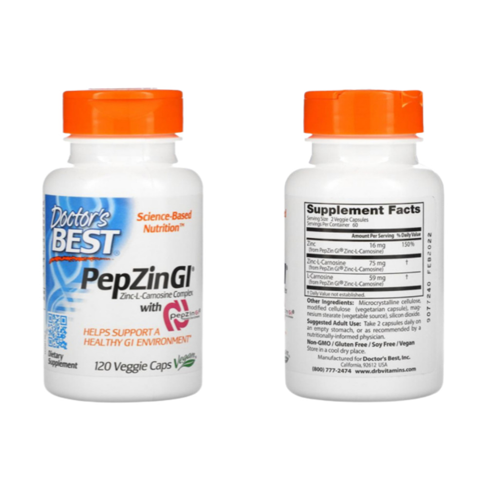 닥터스베스트 펩진 징크 카르노신 120캡슐 PepZin GI