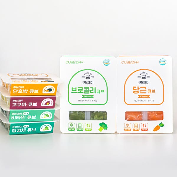 큐브데이 초기 채소큐브 12종 세트 15gX6 브로콜리 다진 야채 죽 토핑
