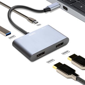 EM-42DP 듀얼 DP 4in1 4K 60Hz 세로모드 지원 허브 분배기