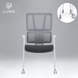 LUGE 루게 LX30 AIR 패브릭 회의용 의자 화이트/차콜/헤드X/앞바퀴형
