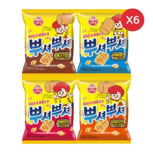 오뚜기 뿌셔뿌셔 불고기맛 6개+바베큐맛 6개+양념치킨맛 6개+떡볶이맛 6개 외 6종