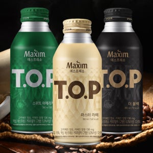 [24캔] 티오피 커피 마스터 라떼 더 블랙 스위트 아메리카노 380ml TOP 캔커피