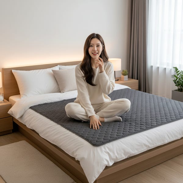 한일온열기 탄소매트 전자파없는 전기매트 전기요 온열매트 전기장판 카본 침대 캠핑 워셔블 1인용 100x200 블랙