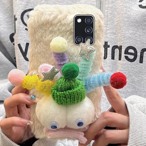 갤럭시 뽀글이 몬스터 A60 장난 아이보리 토끼 케이스