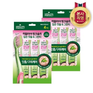 히말라야 핑크솔트 칫솔 4입 2개(그린티)