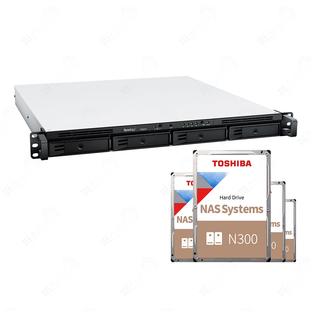 시놀로지 RS822+ 30TB (10TBx3) 도시바 N300 HDD