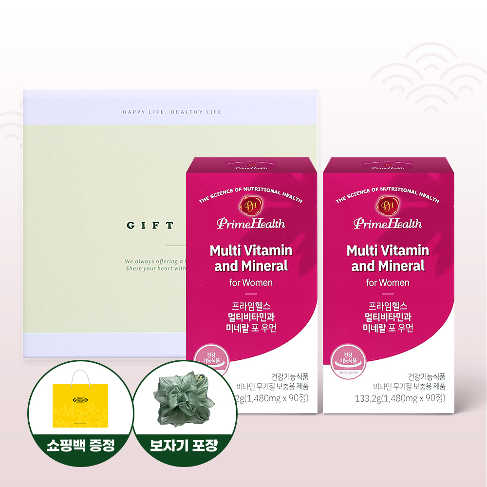 <b>마더네스트</b> 프라임헬스 멀티비타민과 미네랄 포우먼 90정 2개입 선물세트