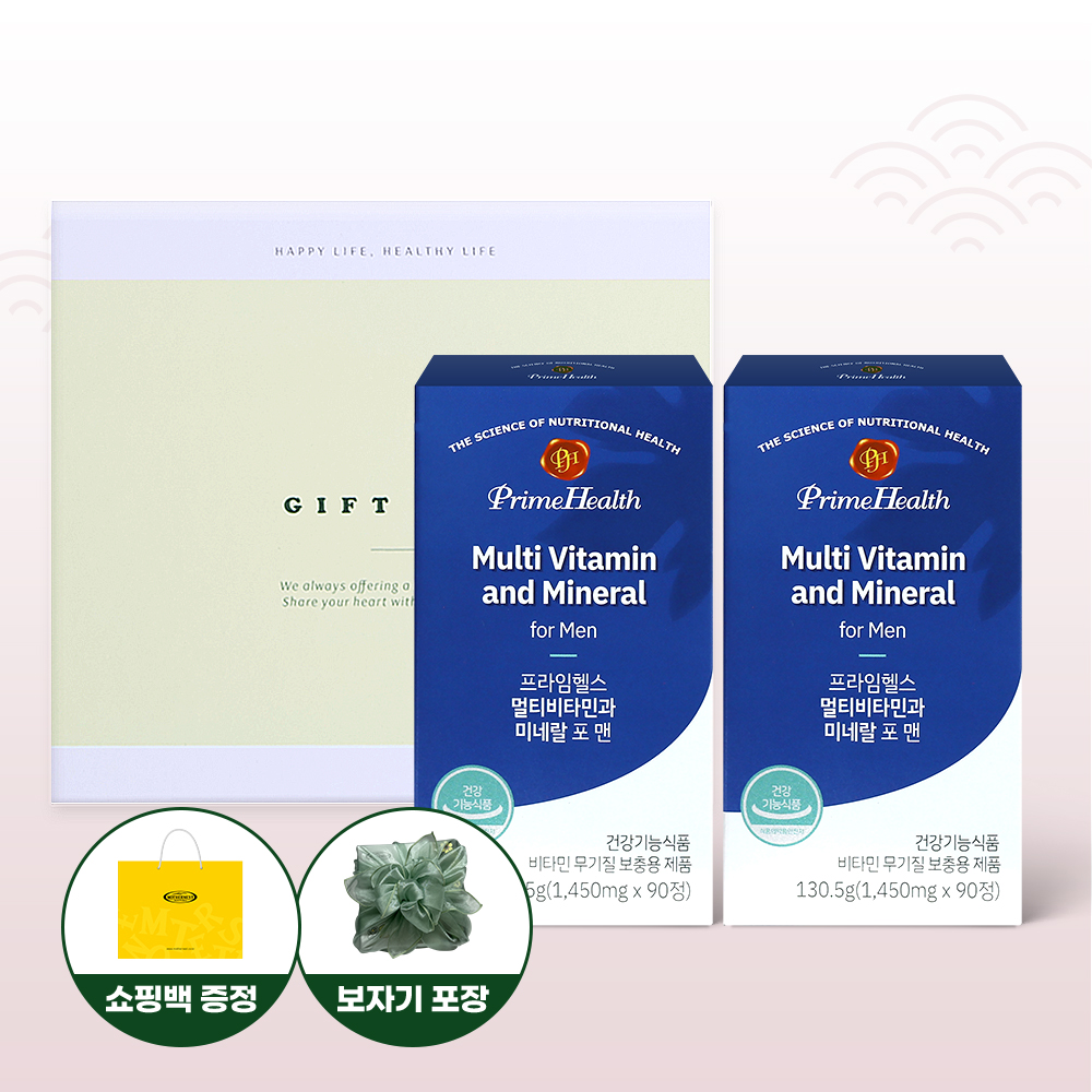 <b>마더네스트</b> 프라임헬스 멀티비타민과 미네랄 포맨 90정 2개입 선물세트