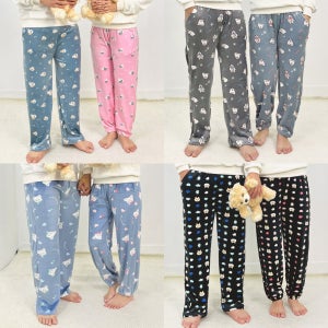 제이지몰 겨울 밍크 스판 커플 수면바지 파자마 주머니 울트라 극세사밍크