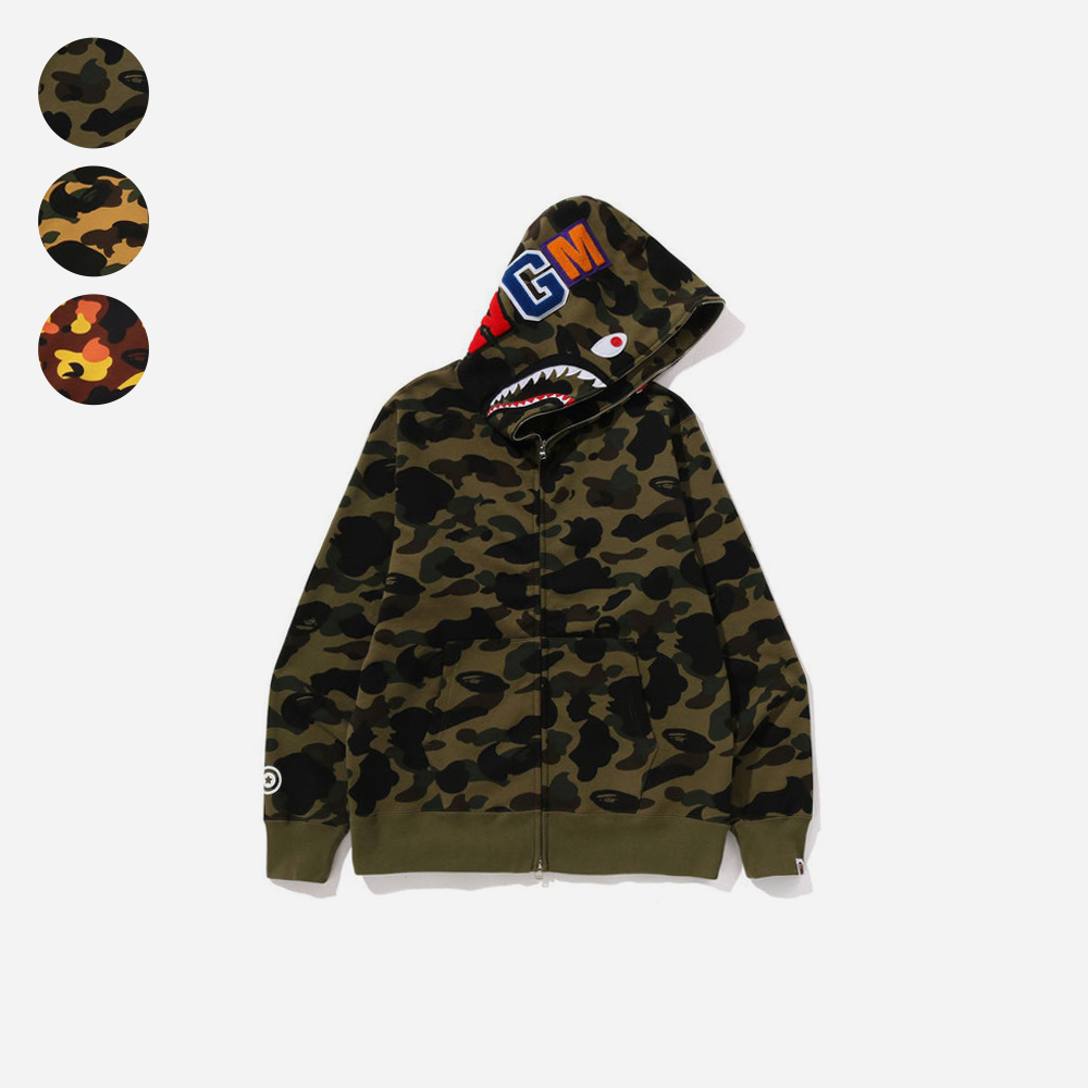 [관세포함] 베이프 퍼스트 카모 샤크 풀 후드 집업
