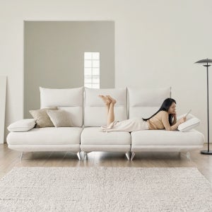 [+쿠폰] 빅토리아 스윙 소파 이지클린 기능성 코모도 패브릭 4인용 소파