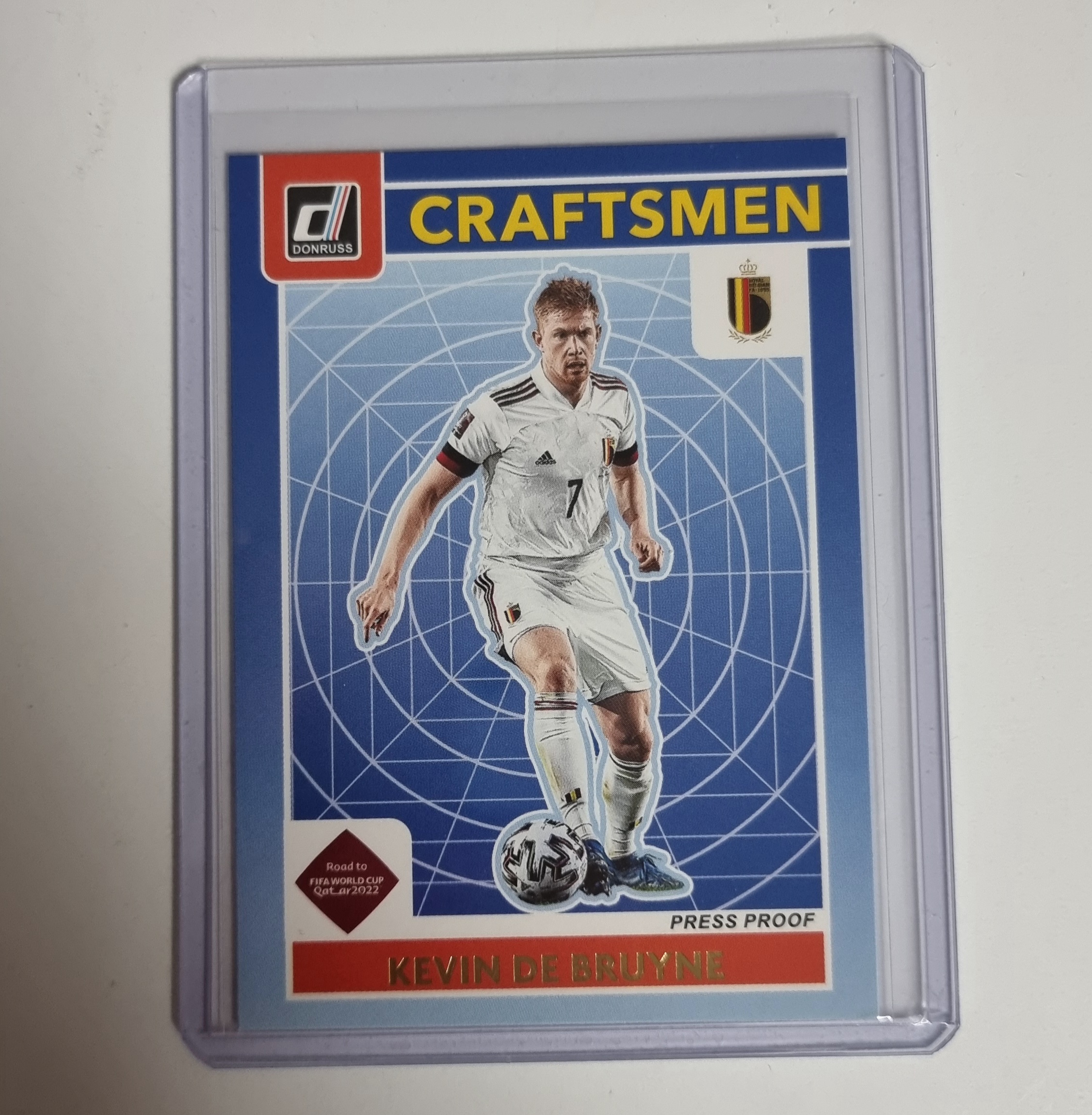 케빈 데 브라이너 파니니카드 (모서리 상태 안좋음) 2021-22 Donruss Craftsmen Press Proof No-7 축구 카드