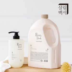 살림백서 대용량 주방세제 4L 2개+750ml 2개 스위트허브향 설거지 리필 과일세척