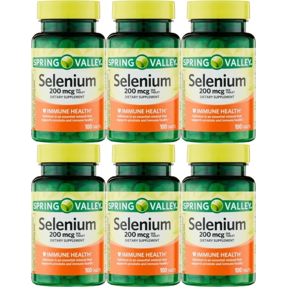 <b>스프링 밸리</b> 셀레늄 200mcg 100정 6병