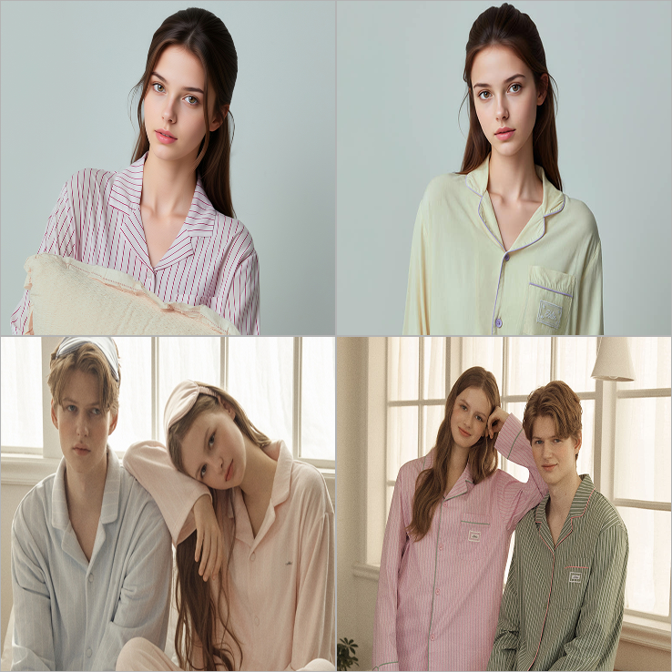 에블린 레이스 새틴 파자마 세트