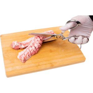 O.M 고기 가위 올 스텐 식가위 부엌 고기집 정육 캠핑