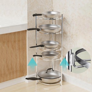 오라플 스텐 후라이팬 냄비 거치대 정리대 주방수납함 팬