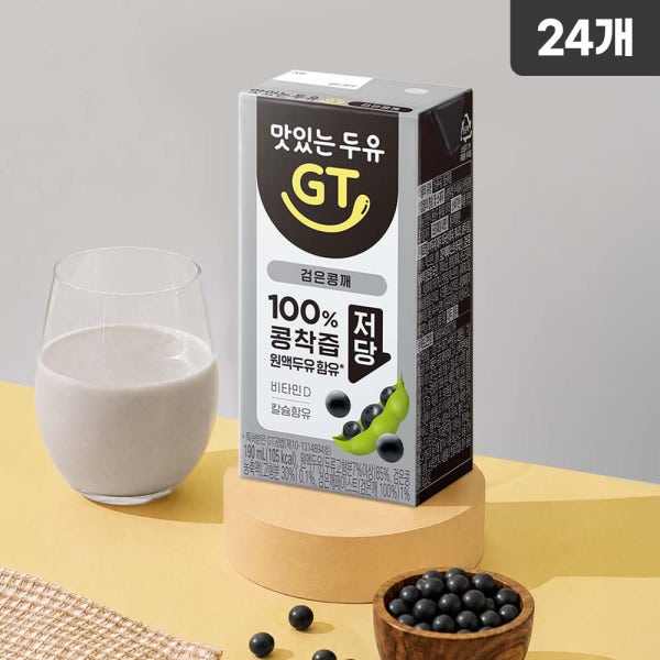 맛있는두유 GT 검은콩 깨 칼슘, 190ml, 24개