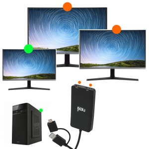 USB3.0 to HDMI 2포트 노트북 PC 듀얼모니터 트리플 연결 모니터확장기