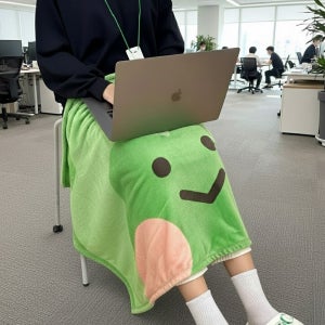 라인프렌즈 레니니 귀여운 개구리 캐릭터 사무실 극세사무릎담요