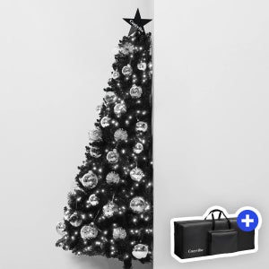 블랙트리 하프 크리스마스 벽 트리 반쪽 180 쿨 전구 세트