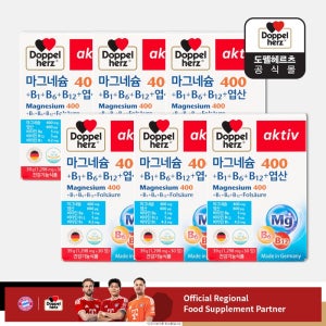 도펠헤르츠 마그네슘 400 비타민 B1 B6 B12 엽산 30정, 6개