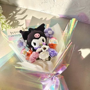 쿠로미 학사모 꽃다발 인형 킨더조이꽃다발 유치원 어린이집 발표회 졸업 핑크 여아용