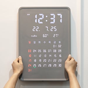 플라이토 그랜드 캘린더 대형 벽시계 날짜 온도 습도 달력 표시 개업벽시계 이사 집들이선물