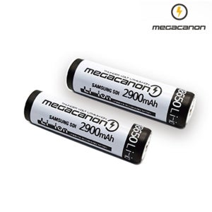 메가캐논 충전지 18650 2900mAh 배터리 2개