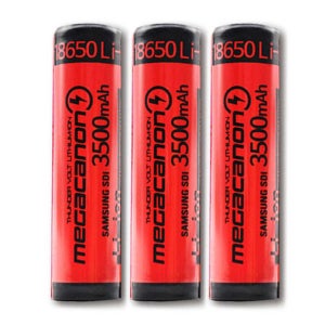 메가캐논 18650 3500mAh 배터리 충전지 3개
