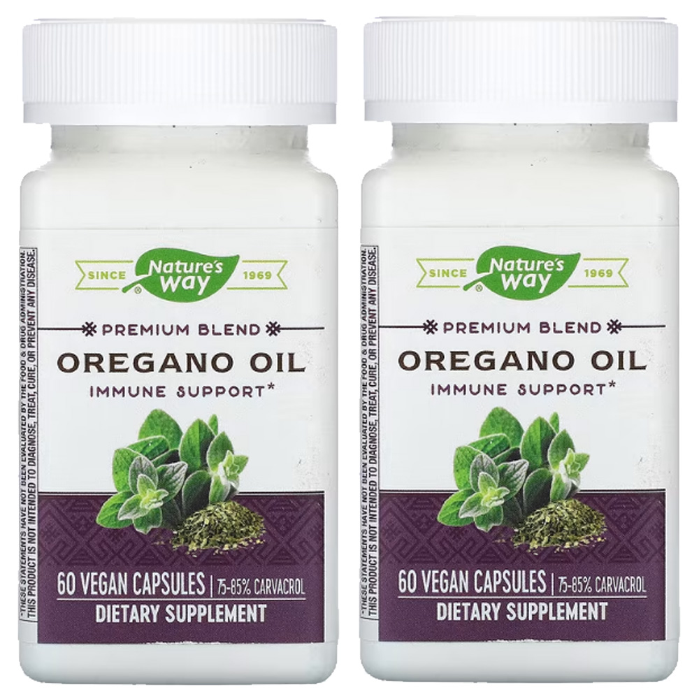 <b>네이쳐스웨이</b> 오레가노 오일 Oregano oil 카바크롤 60캡슐2통 칸디다 <b>클렌즈</b>