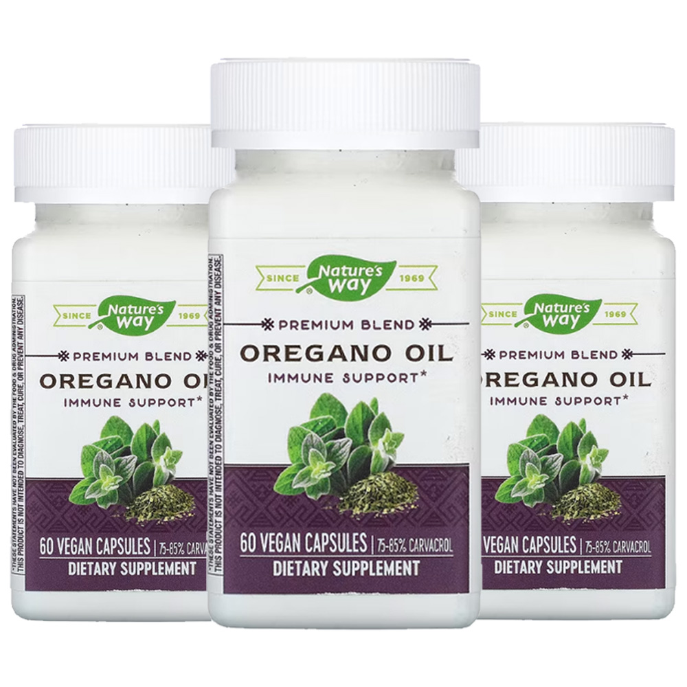 <b>네이쳐스웨이</b> Oregano oil 오레가노 오일 카바크롤 60캡슐3통 칸디다 <b>클렌즈</b>