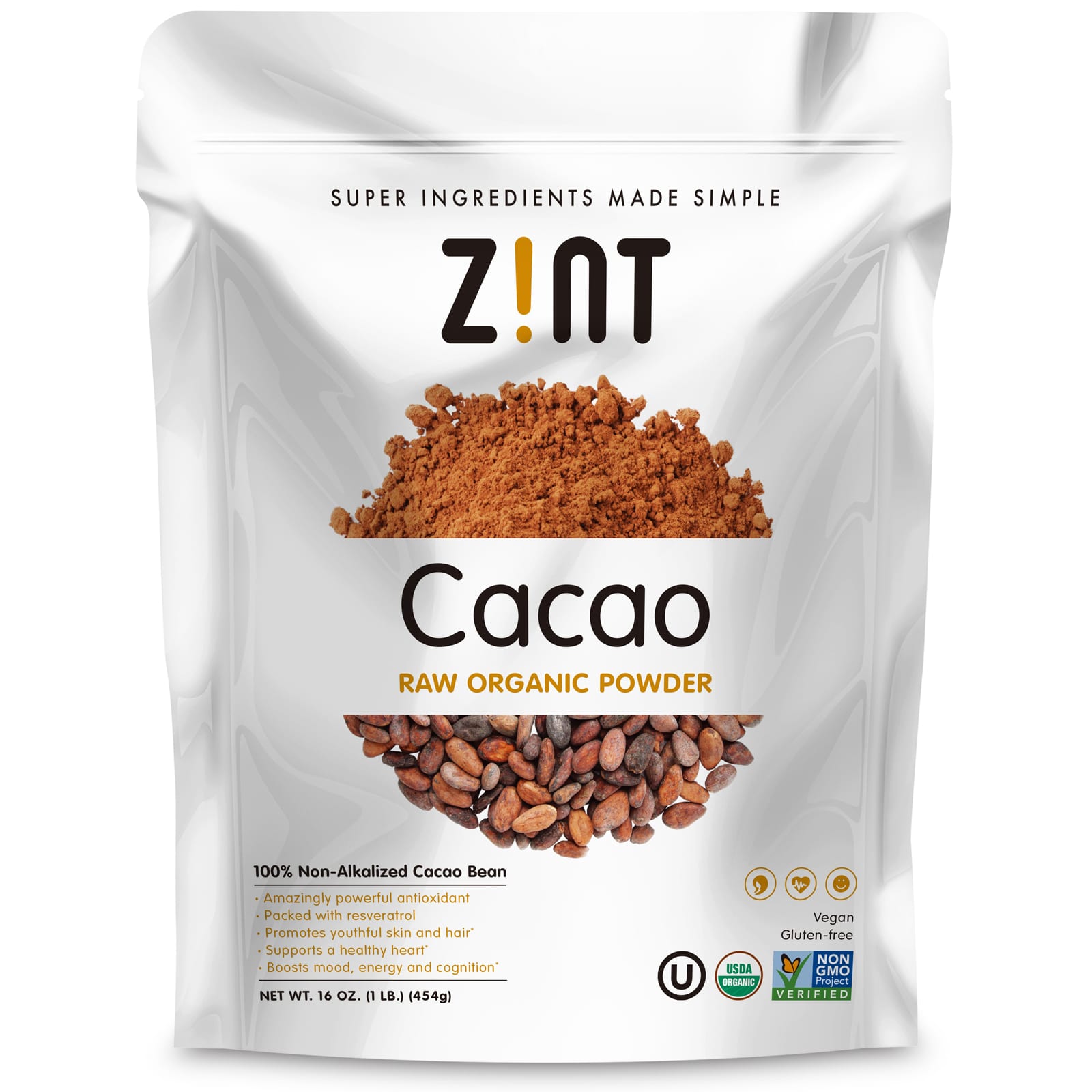 Zint <b>Raw</b> Organic Cacao 무가공 오가닉 <b>카카오</b> 파우더 454g