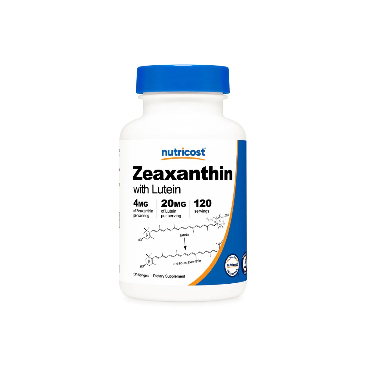 뉴트리코스트 Nutricost <b>Zeaxanthin</b> with Lutein 소프트젤 120정