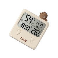 카스 디지털 온습도계 라인프렌즈 LINE FRIENDS-T1 브라운 가정용 시계겸용 전자