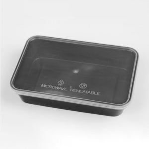 내열용기 반찬 사각도시락 T-650A(B) 500개입 PP 몸통+뚜껑 650ml