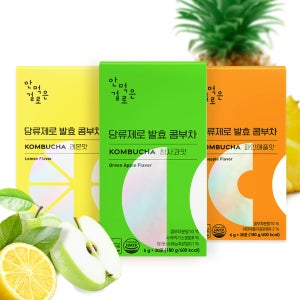 안먹은걸로 당류제로 발효 콤부차 [청사과,레몬,파인애플] 3가지맛 90포