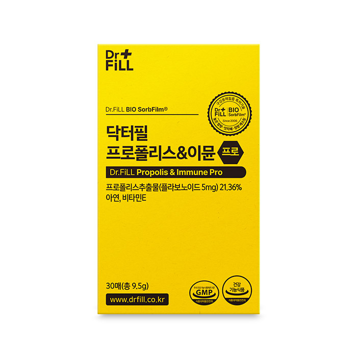 닥터필 <b>프로폴리스</b> 이뮨 <b>필름형</b> 영양제 (30매 x 1박스)
