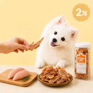 바른멍쿡 강아지 수제간식 국산 닭가슴살 육포 스틱 무첨가 고단백 저알러지 닭고기, 100g, 2개